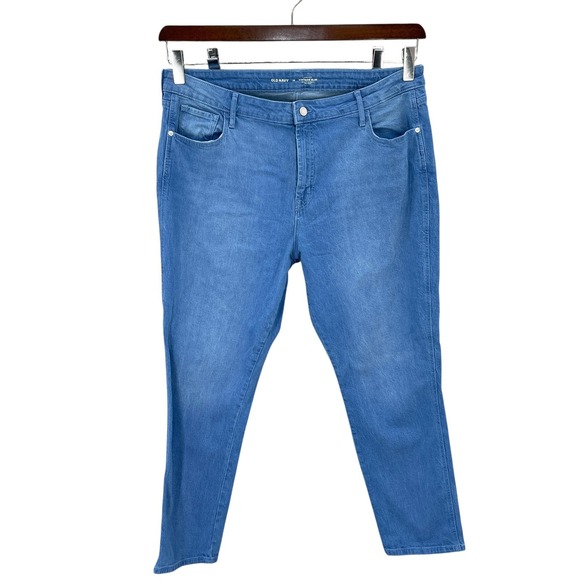 Old Navy Jean Women Blue Highrise Vintage Slim Secret-Smooth Pockets Denim Sz 18 - Picture 1 of 10